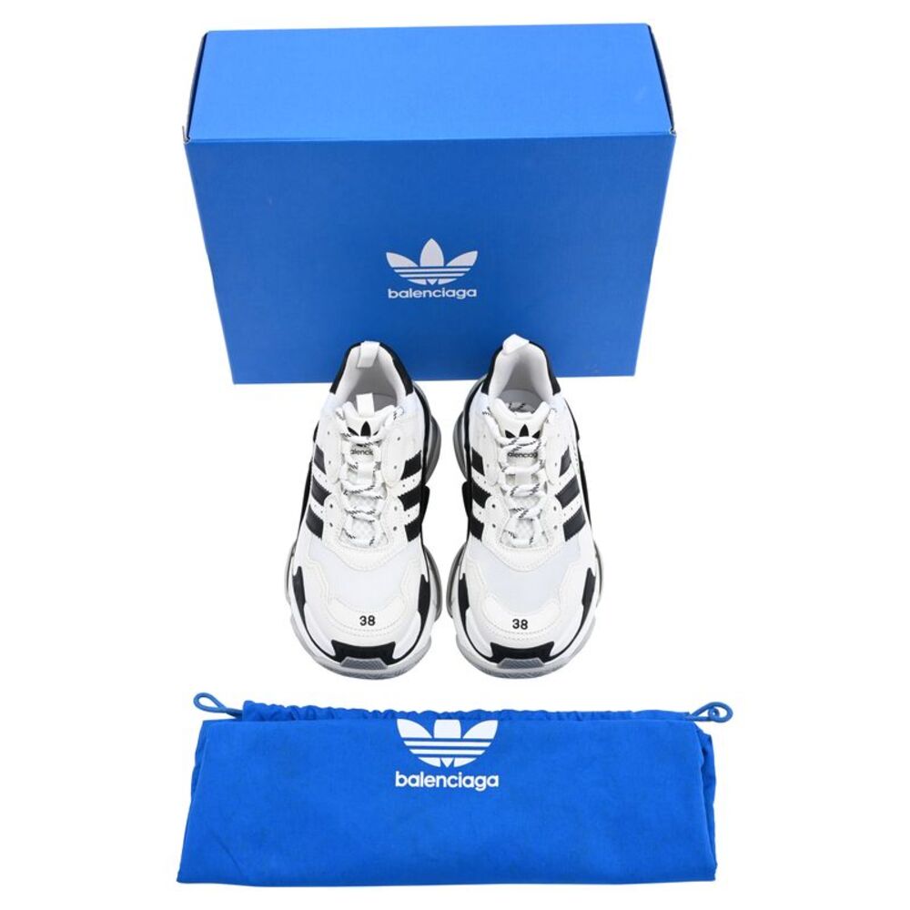 Balenciaga x Adidas Triple S Sneakers in White Polyester - Picture 11 of 11